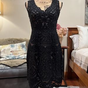 Baraschi 100% Silk Black Embroidered Dress from Anthropologie - Size 2